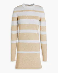 Paco Rabanne Striped metallic knitted mini dress - Metallic Metallic