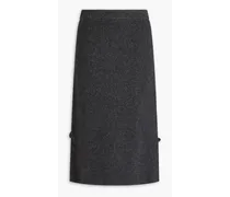 Cable-knit merino wool-blend midi skirt - Gray