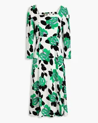 Diane von Furstenberg Joanna floral-print crepe midi dress - Green Green