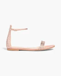 Gianvito Rossi Crystal-embellished satin sandals - Pink Pink