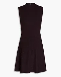 Theory Cutout metallic ribbed-knit mini dress - Burgundy Burgundy