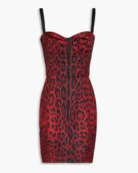 Dolce & Gabbana Leopard-print satin mini dress - Animal print Animal