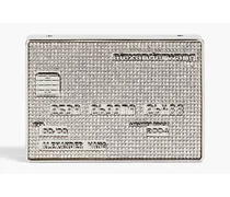 Convertible crystal-embellished silver-tone wallet - Metallic