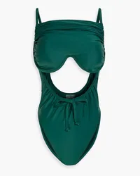 Andrea Iyamah Tiaca cutout ruched underwired swimsuit - Green Green