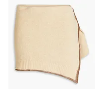 Bagnu bouclé cotton-blend mini wrap skirt - Neutral