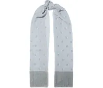 Devoré-chiffon scarf - Gray