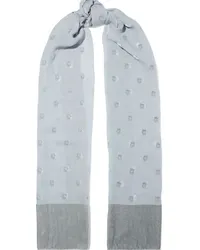 Valentino Garavani Devoré-chiffon scarf - Gray Gray