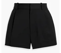 Crystal-embellished wool-twill shorts - Black