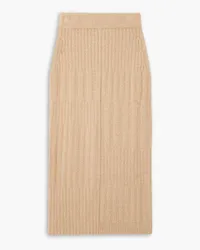 Lauren Manoogian Collage ribbed Pima cotton-blend bouclé midi skirt - Neutral Neutral