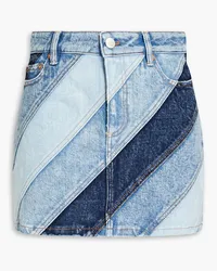 Alice + Olivia Alice Olivia - Good patchwork striped denim mini skirt - Blue Blue