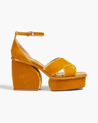 Zimmermann Velvet platform sandals - Yellow Yellow