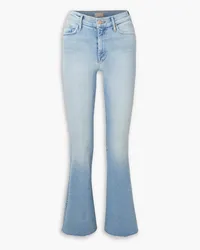 Mother The Weekender frayed mid-rise flared jeans - Blue Blue