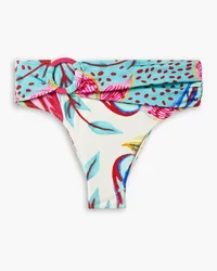 Pat Bo Flora ring-embellished printed high-rise bikini briefs - Multicolor Multicolor