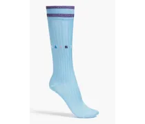 Metallic knitted socks - Blue