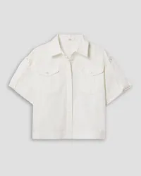 Co Cropped cotton-poplin shirt - White White