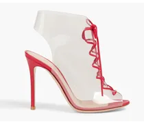 Gianvito Rossi Helmut lace-up PVC and leather ankle boots - Red Red