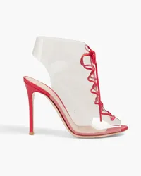 Gianvito Rossi Helmut lace-up PVC and leather ankle boots - Red Red