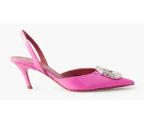 Camelia crystal-embellished patent-leather slingback pumps - Pink