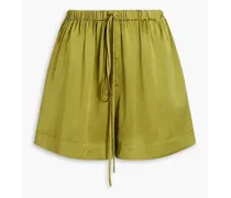 Terra silk-satin shorts - Green
