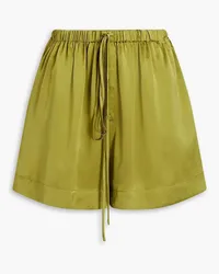 NICHOLAS Terra silk-satin shorts - Green Green