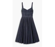 Elyse pleated denim dress - Blue