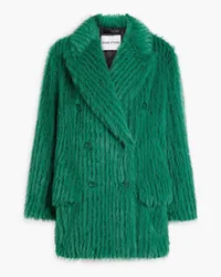 STAND Zenni double-breasted faux fur coat - Green Green