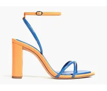Elisa two-tone smooth and patent-leather sandals - Blue