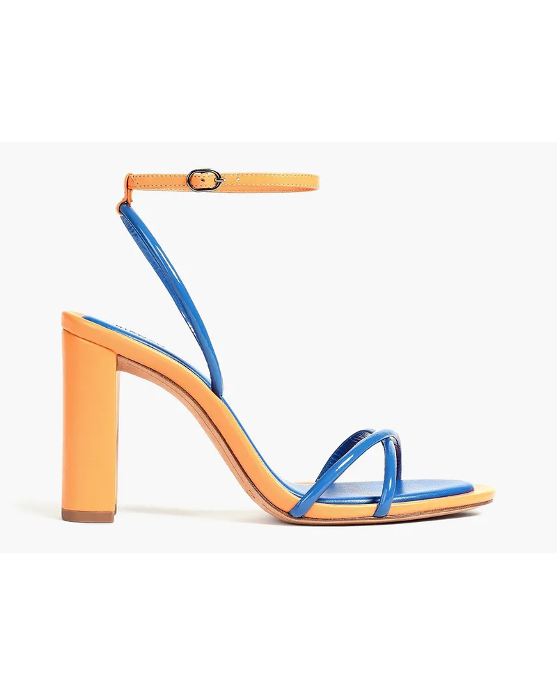 Elisa two-tone smooth and patent-leather sandals - Blue