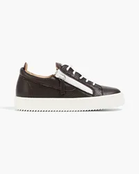 Giuseppe Zanotti May London pebbled-leather sneakers - Brown Brown