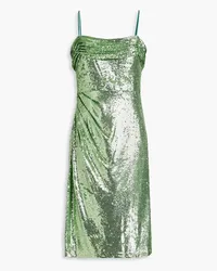 THEIA Elise ruched sequined tulle dress - Green Green