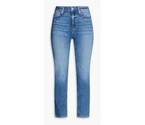 Cindy cropped mid-rise straight-leg jeans - Blue
