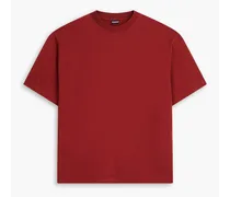 Crabe logo-print cotton-jersey T-shirt - Burgundy