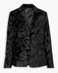 Rag & Bone Razor floral-print cotton-blend velvet blazer - Black Black