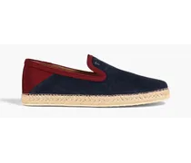 TOD'S Two-tone suede and faille espadrilles - Blue Blue