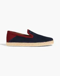 TOD'S Two-tone suede and faille espadrilles - Blue Blue