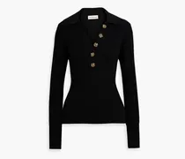 Basma wool and cotton-blend polo shirt - Black