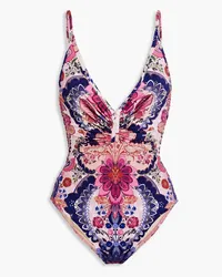 Zimmermann Ruched paisley-print swimsuit - Pink Pink