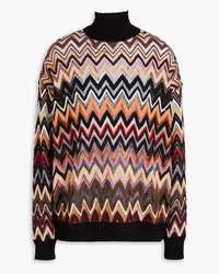 Missoni Crochet-knit wool-blend turtleneck sweater - Black Black