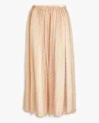 RED Valentino Pleated point d'esprit midi skirt - Neutral Neutral