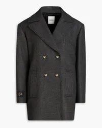 Sandro Double-breasted twill coat - Gray Gray