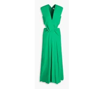 Cutout twisted crepe midi dress - Green