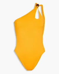 Sandro Appliquéd cutout swimsuit - Yellow Yellow