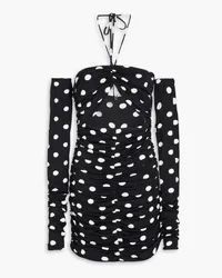 Magda Butrym Off-the-shoulder cutout polka-dot jersey mini dress - Black Black