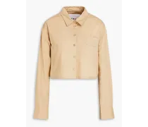 Cropped cotton-poplin shirt - Neutral