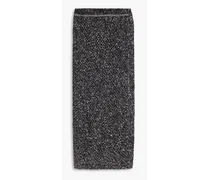 Sequined knitted pencil skirt - Black