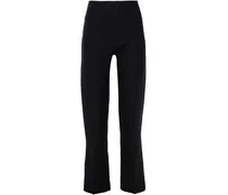 Silk and wool-blend crepe straight-leg pants - Black