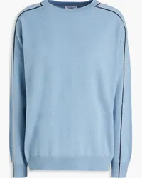 Brunello Cucinelli Embellished wool, cashmere and silk-blend sweater - Blue Blue