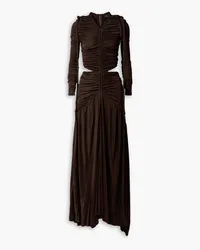 Proenza Schouler Cutout ruched jersey maxi dress - Brown Brown