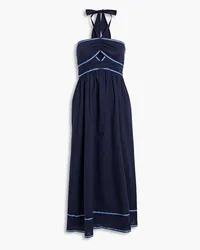 Sachin & Babi Reid cutout cotton halterneck midi dress - Blue Blue