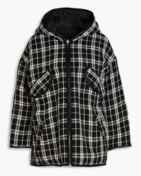 Maje Oversized tweed hooded coat - Black Black